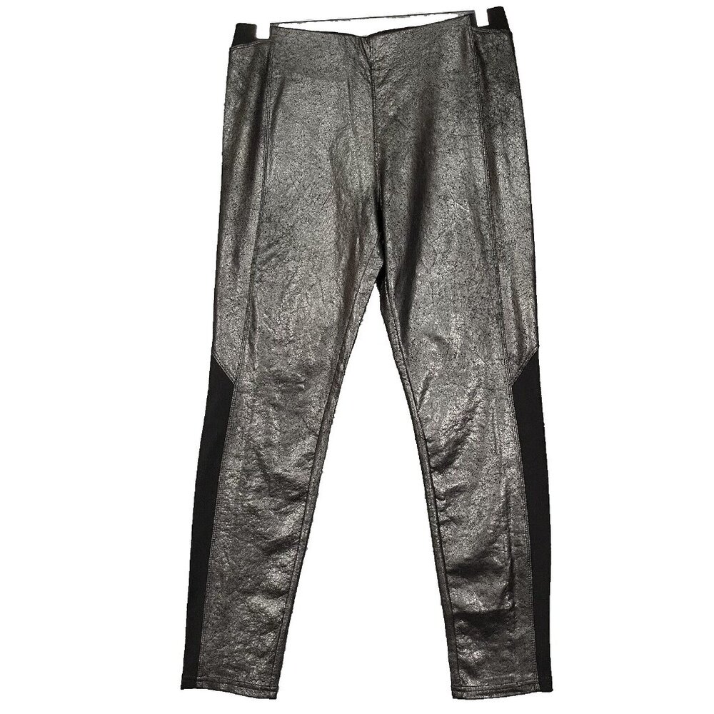 Soft Surroundings Pants‎ Womens Medium Skylar Legging Ankle Black Metallic